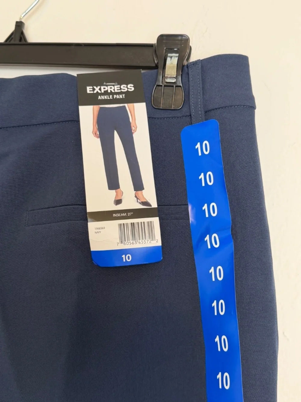 Express Womens Navy High Rise Tailored Ankle Pants 10